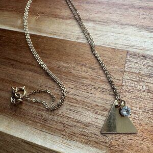 Triangle Necklace w/ Faux Diamond